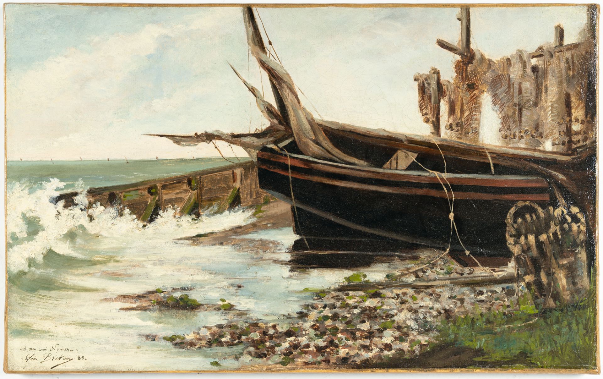 Charles-Léon Breton – Fischerboote in der Brandung - Bild 2 aus 3