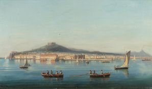 Karl Kaufmann – Partie am Golf von Neapel mit Castel Nuovo, Castel dell'Ovo und Castel Sant'Elmo