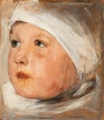 Wilhelm Leibl – Kleinkind mit weißem Kopftuch