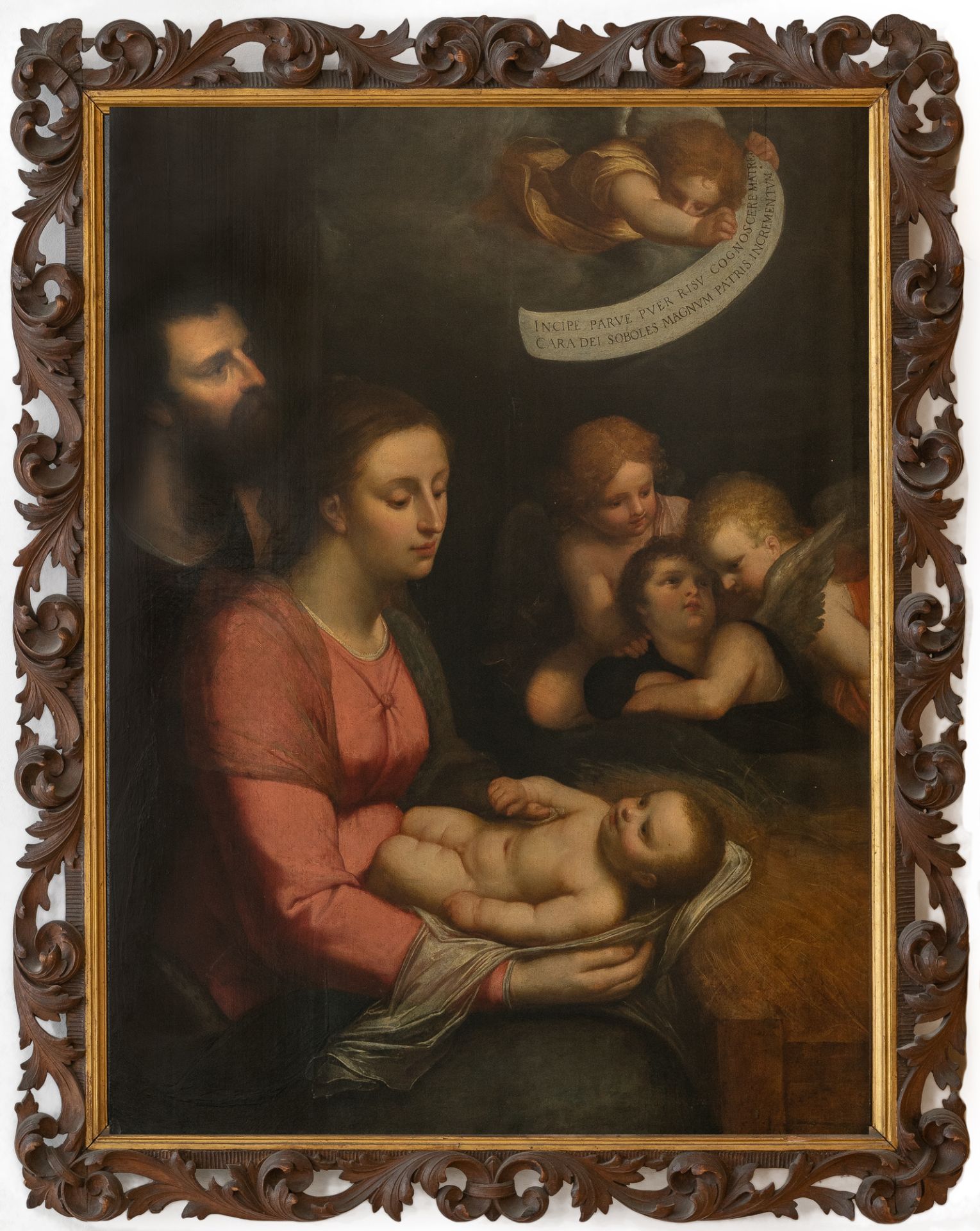 Otto van Veen – The Holy Family with four putti - Image 4 of 4