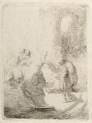 Rembrandt Harmensz. van Rijn – Jesus als Knabe unter den Schriftgelehrten (kleine Platte)