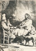 Rembrandt Harmensz. van Rijn – Christus in Emmaus (kleine Platte)
