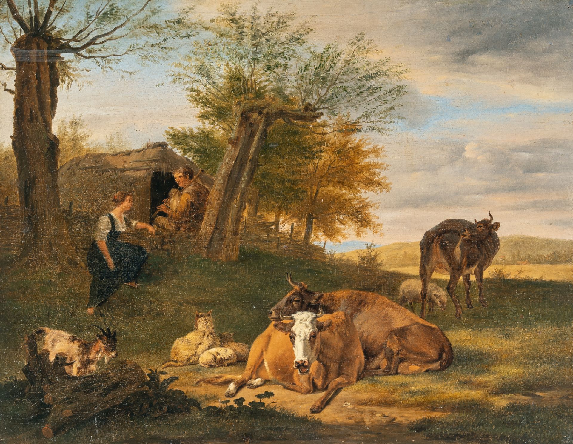 Jan Baptist Kobell Ii. – Hirten und ruhendes Vieh auf sommerlicher Weide