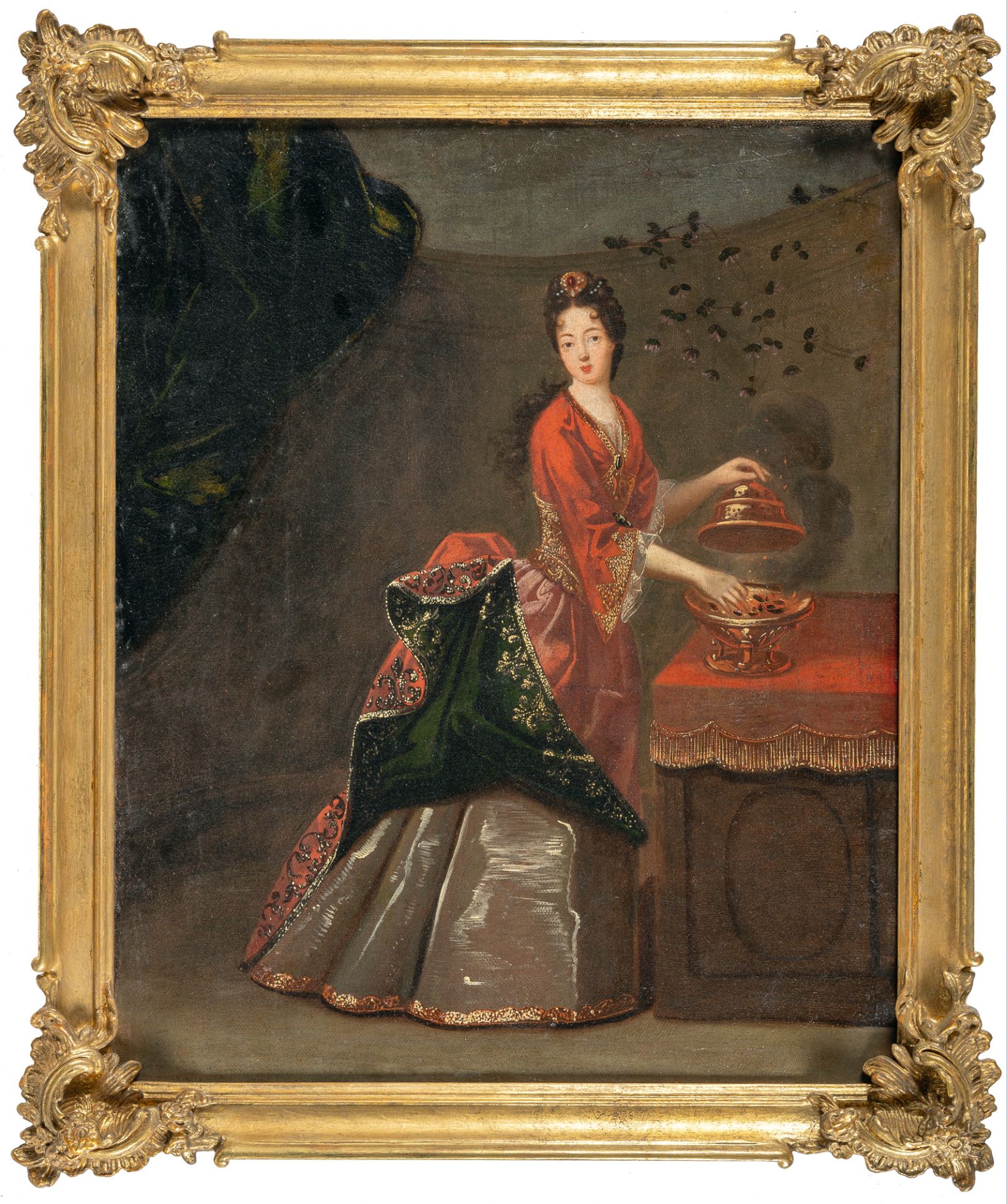 Deutsch oder Niederländisch – Dame in Rot vor einem Kohlebecken - Bild 4 aus 4