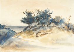 Carl Blechen – Dünenlandschaft mit von Eichen umstandenem Hünengrab