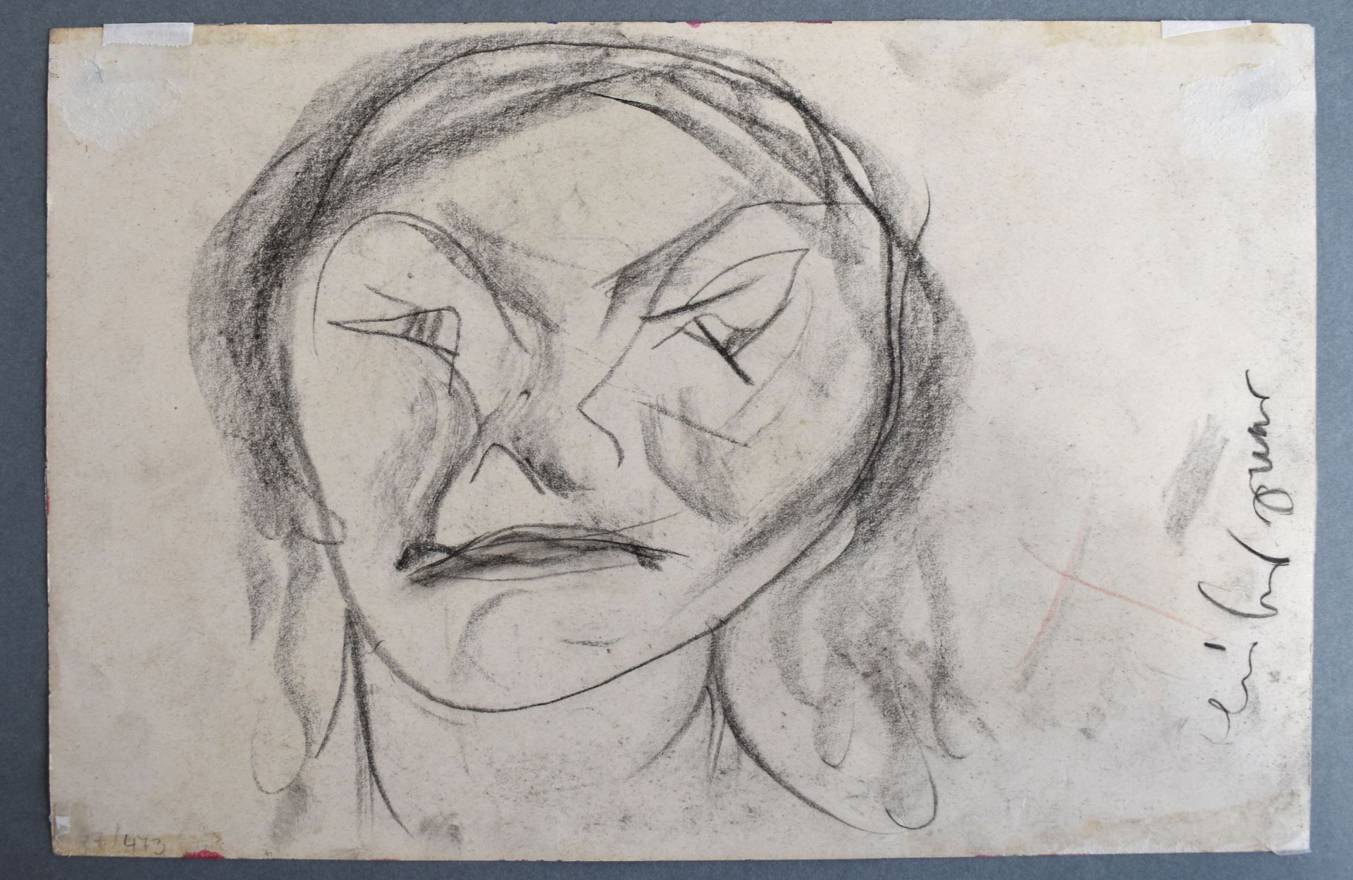 Otto Dix – Recto/Verso: Im Tiergarten – Frauenkopf (Recto/verso: In Tiergarten – Head of a woman) - Bild 2 aus 2