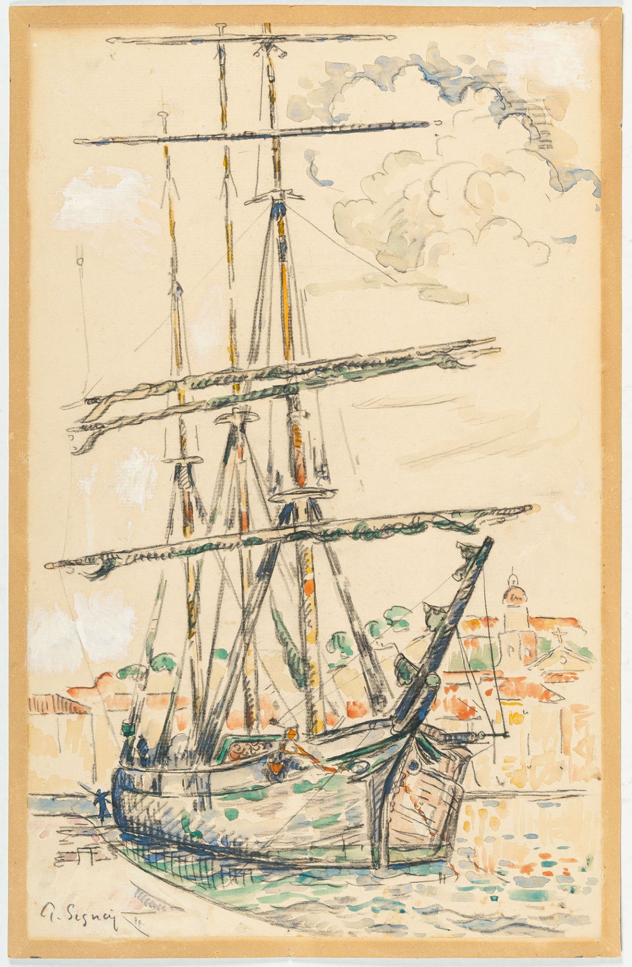 Paul Signac – Saint-Tropez. Trois-mâts á quai (Saint-Tropez. Trois-mâts á quai) - Bild 2 aus 4