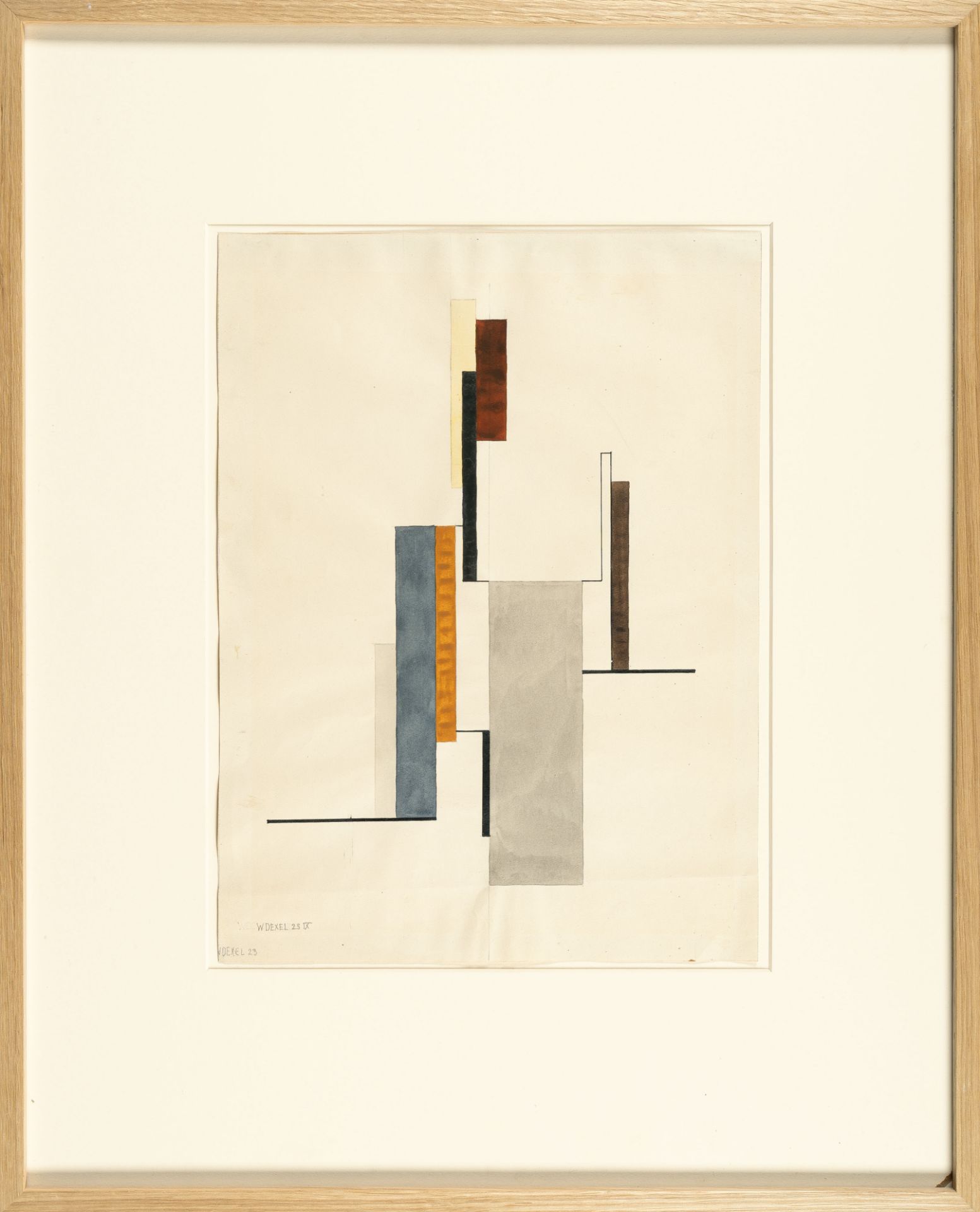 Walter Dexel, Figuration “Aqu-1923 IX”.Watercolour, Indian ink and Pencil on thin pale grey wove. - Image 4 of 4