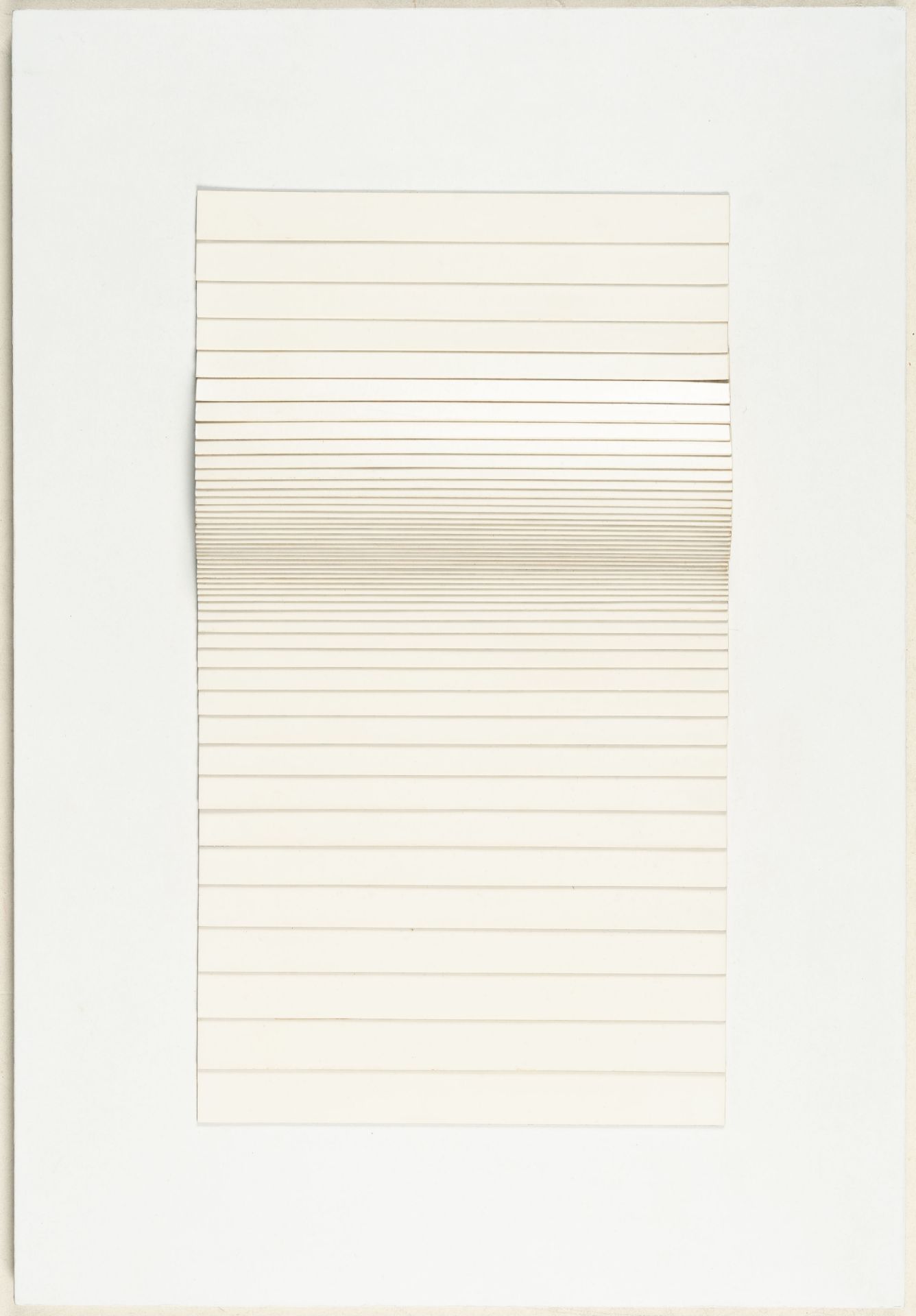 Leo Erb, “No. 27” (Horizontal slat structure).Mixed media with wood and lacquer, laid down on panel. - Image 2 of 4