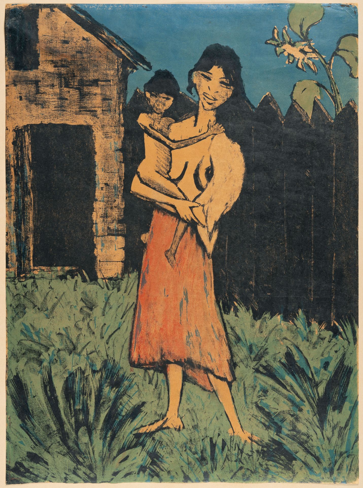 Otto Mueller – Stehende Zigeunerin mit Kind auf dem Arm (Standing gypsy woman with a child) - Bild 2 aus 4