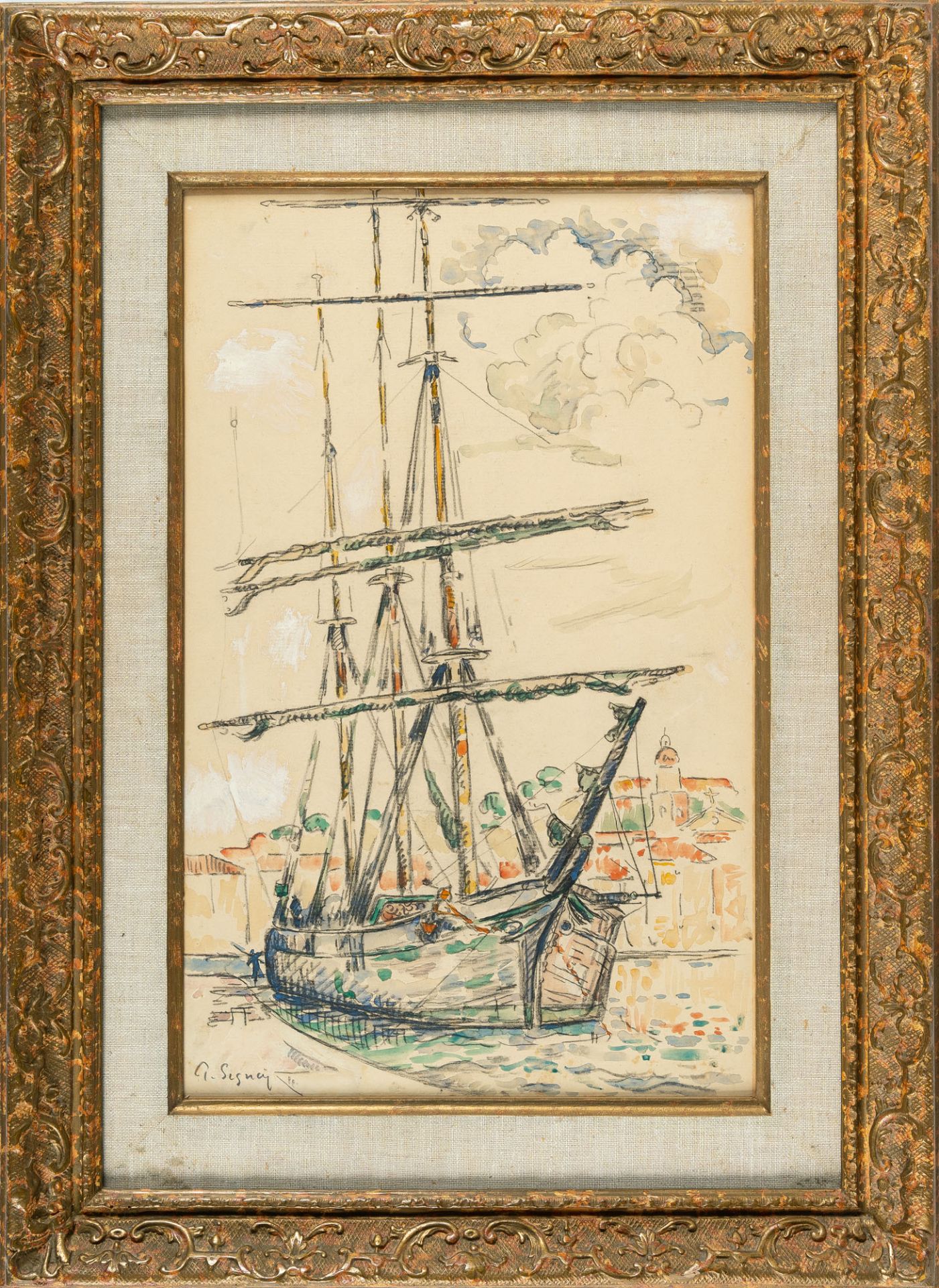 Paul Signac – Saint-Tropez. Trois-mâts á quai (Saint-Tropez. Trois-mâts á quai) - Bild 4 aus 4