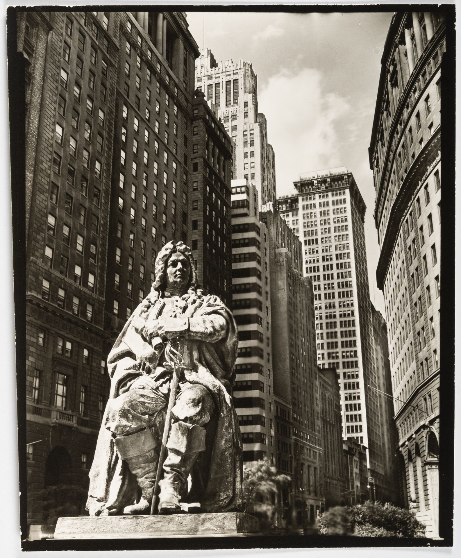 Berenice Abbott, DePeyster Statue, Bowling Green.Vintage gelatin silver print on matte photo - Image 2 of 3