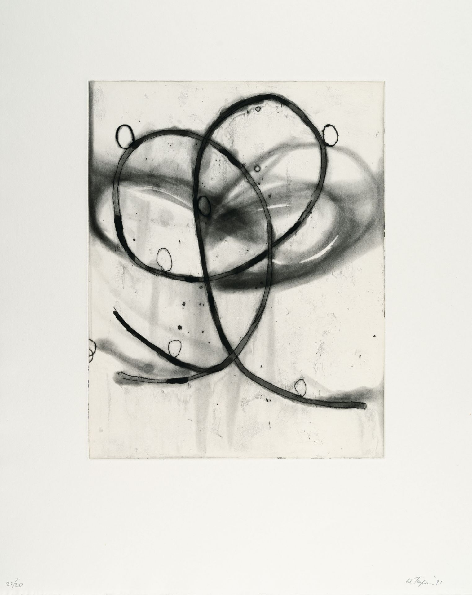 Al Taylor, Pass the peas III.Etching with drypoint and aquatint on wove. (19)91. Ca. 35 x 27.5 cm (