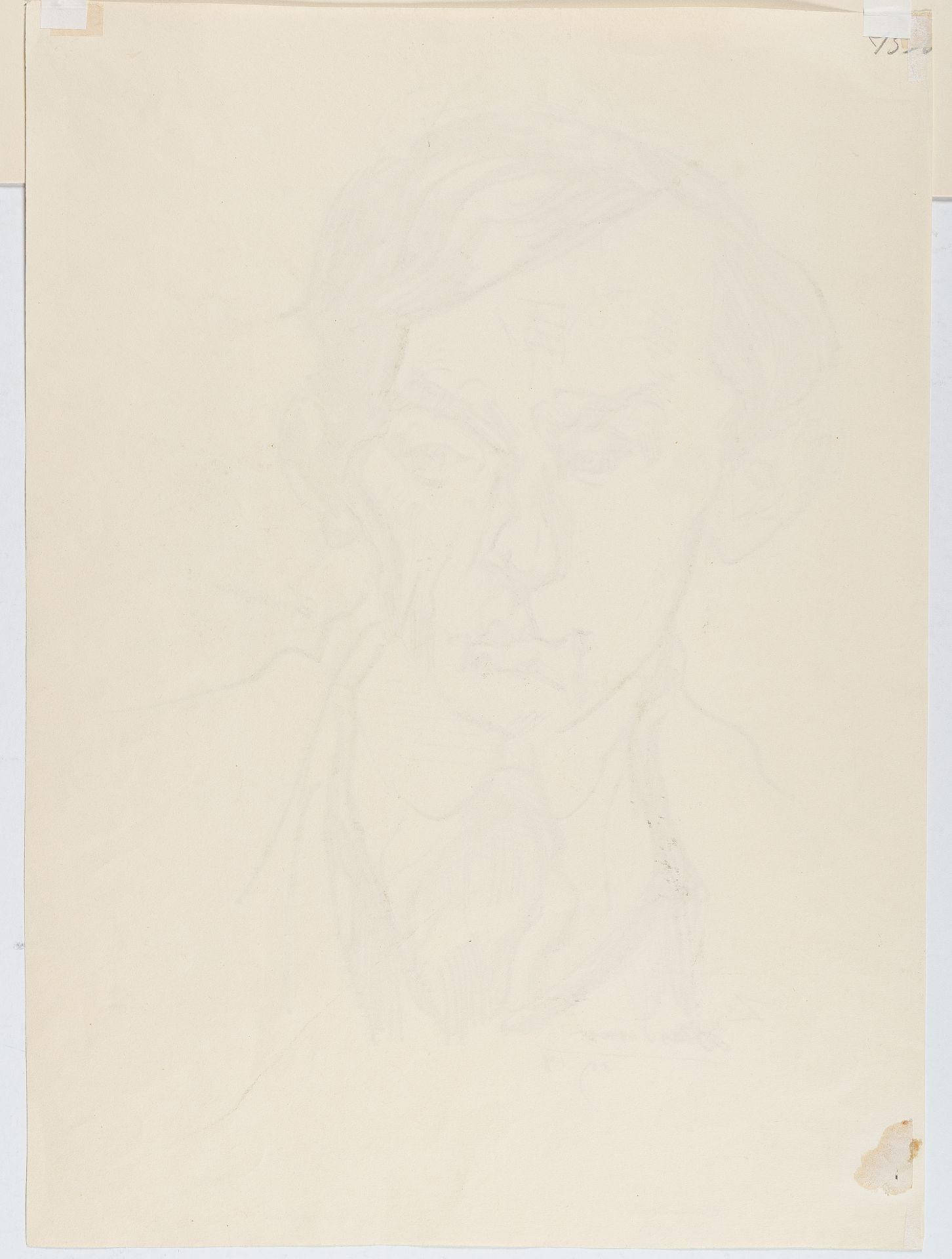 Ludwig Meidner, Portrait Hermann.Reed pen with Indian ink and chalk on firm, cream wove. 1914. Ca. - Image 3 of 3