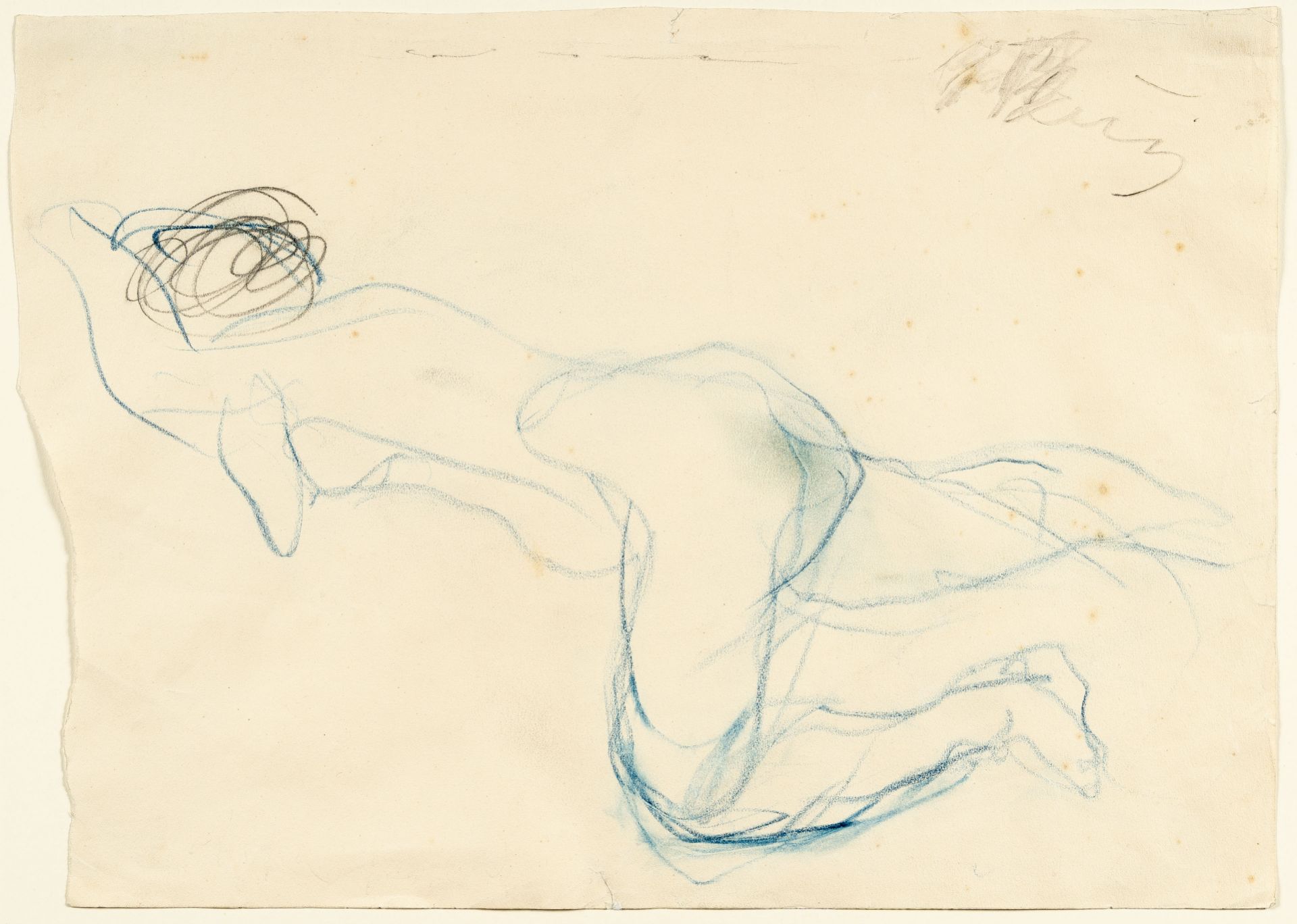 Georgios Bouzianis (Jorgo(S) Busianis), 2 sheets: Recumbent female nudes (Lisa Kotsou).Chalk in - Image 3 of 3