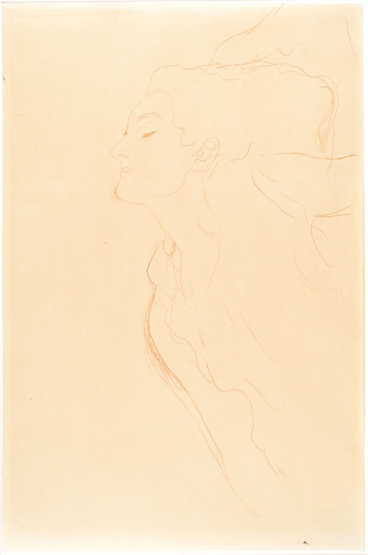 Gustav Klimt – Brustbild nach links, mit geschlossenen Augen (Half-length portrait facing left, with - Bild 2 aus 4