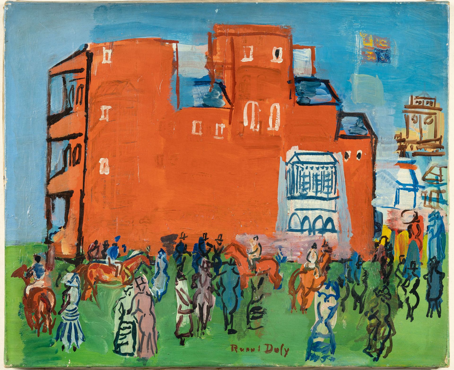 Raoul Dufy, Ascot.Oil on canvas. 1925. Ca. 38 x 46 cm. Signed lower centre. • One of the artist's - Image 2 of 4