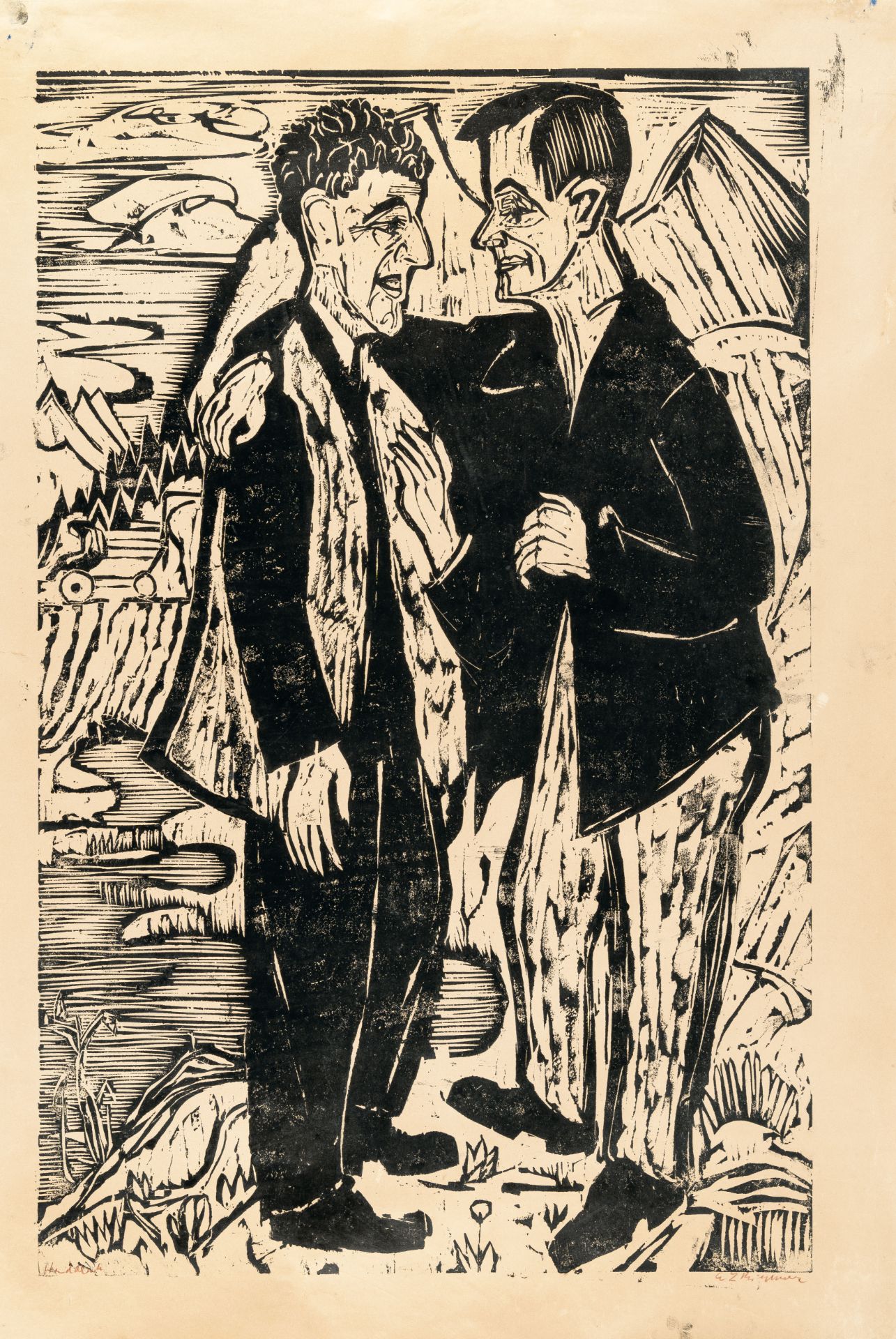 Ernst Ludwig Kirchner – Die Freunde (Albert Müller und Hermann Scherer) (The friends (Albert Müller