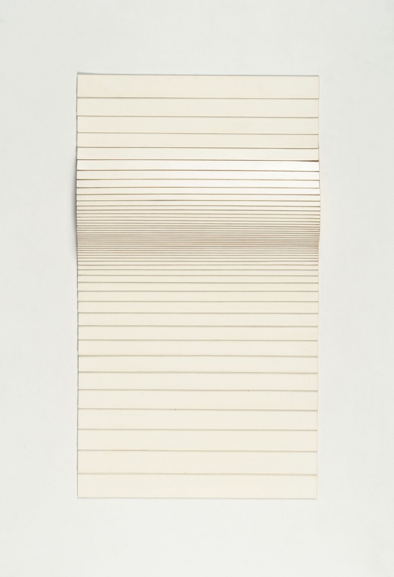 Leo Erb, “No. 27” (Horizontal slat structure).Mixed media with wood and lacquer, laid down on panel.