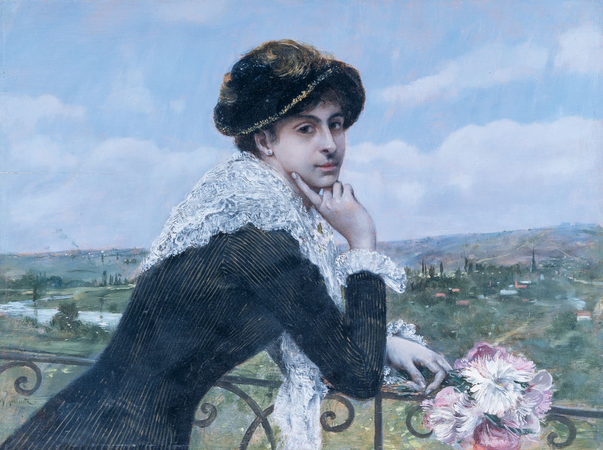 Norbert Goeneutte – Femme au balcon (Femme au balcon)