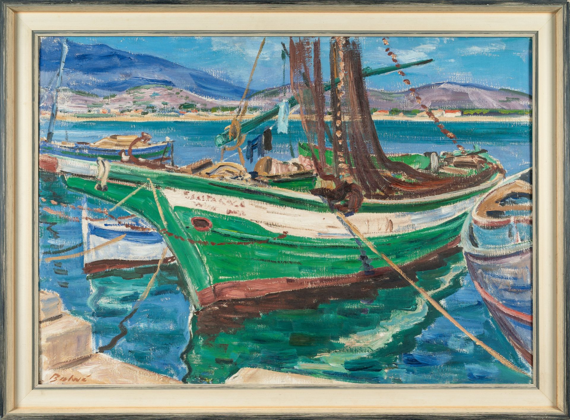 Arnold Balwé – „Fischerboote in der Bucht (Marina di Campo, Elba)“ („Fischerboote in der Bucht (Mari - Bild 4 aus 4