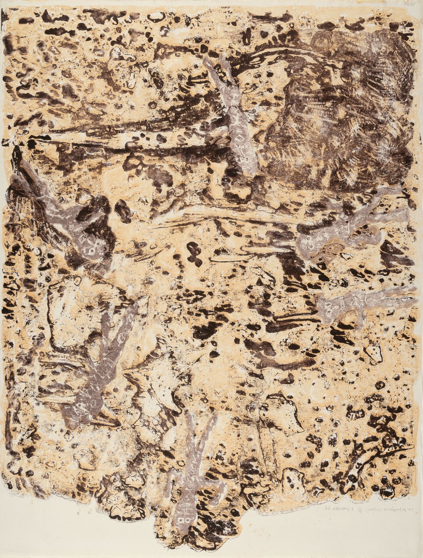 Jean Dubuffet, „Les Défricheurs“.Lithograph in colours on wove by Rives. (19)53. Ca. 65.5 x 50.5