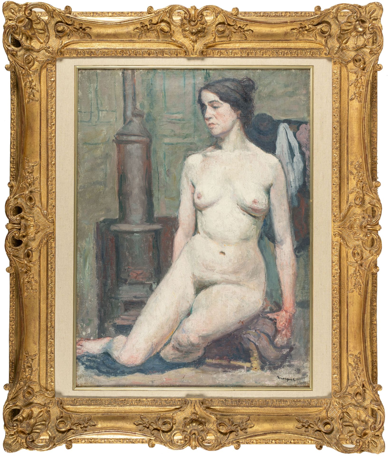 Albert Marquet, “Femme assise”.Oil on canvas. (1896). Ca. 81 x 59.5 cm. Stamped with the artist's - Image 4 of 4