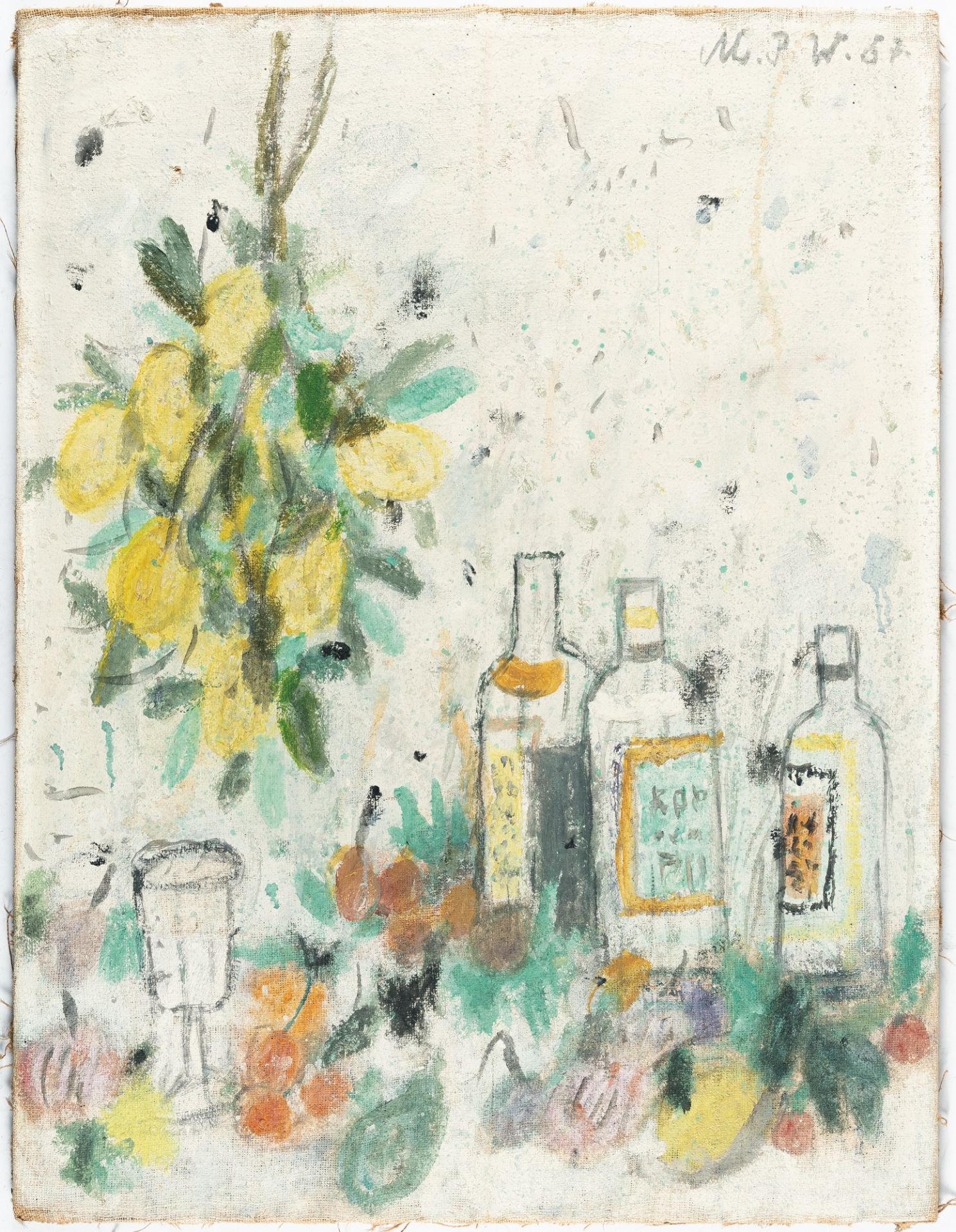 Max Peiffer Watenphul – Stillleben mit Flaschen und Früchten (Still life with bottles and fruit) - Bild 2 aus 4