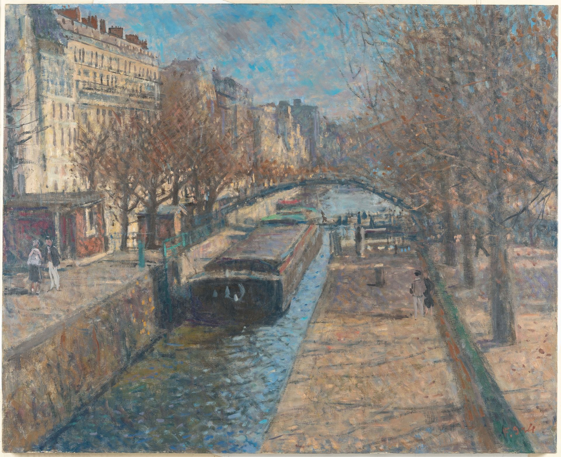 François Gall – Lumière d'Automne, Canal Saint-Martin. Paris 10e. (Lumière d'Automne, Canal Saint-Ma - Bild 2 aus 4