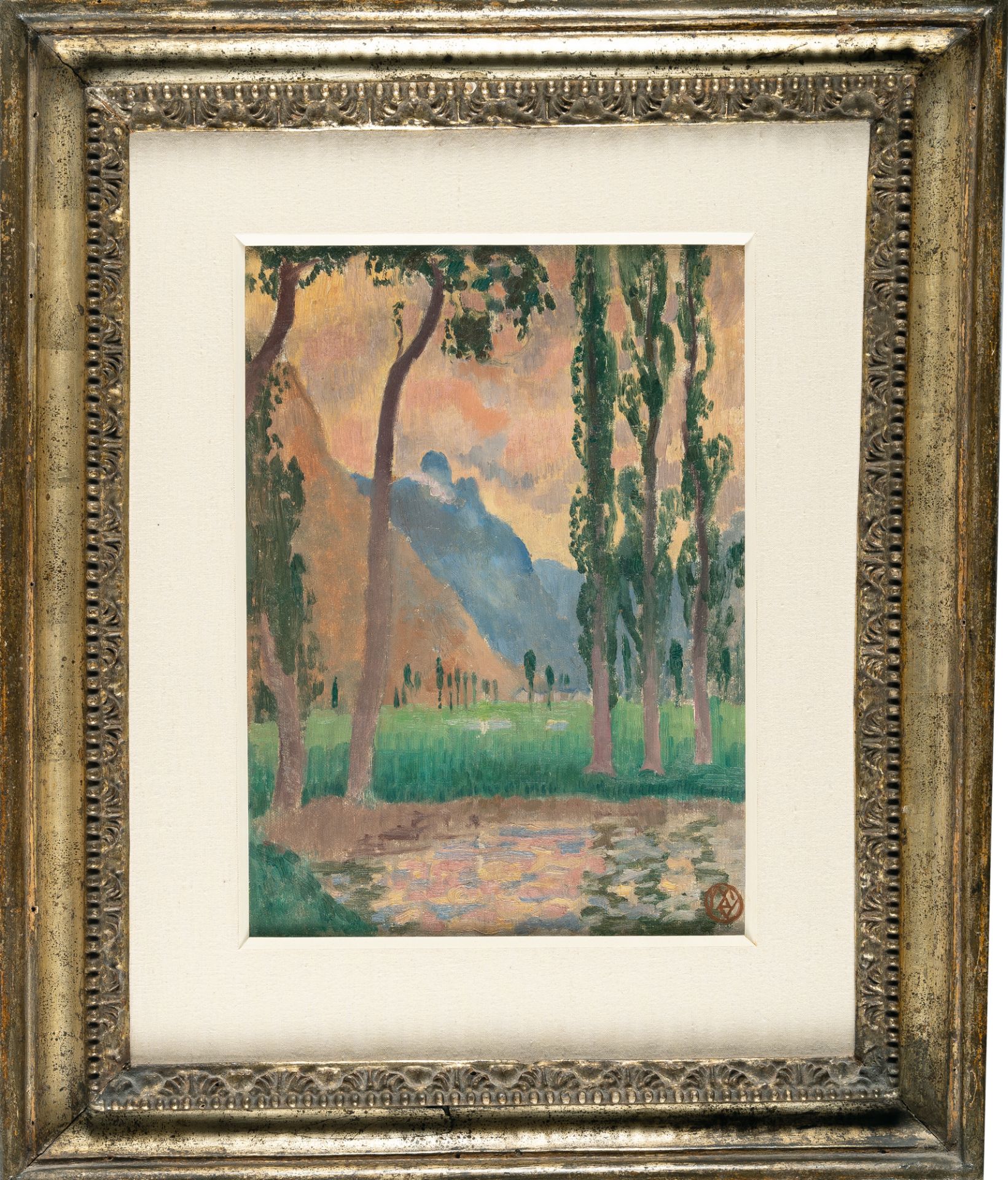 Maurice Denis, Paysage d'Ax-les-Thermes.Oil on canvas, laid down on cardboard. (1913). Ca. 33 x 24 - Image 4 of 4