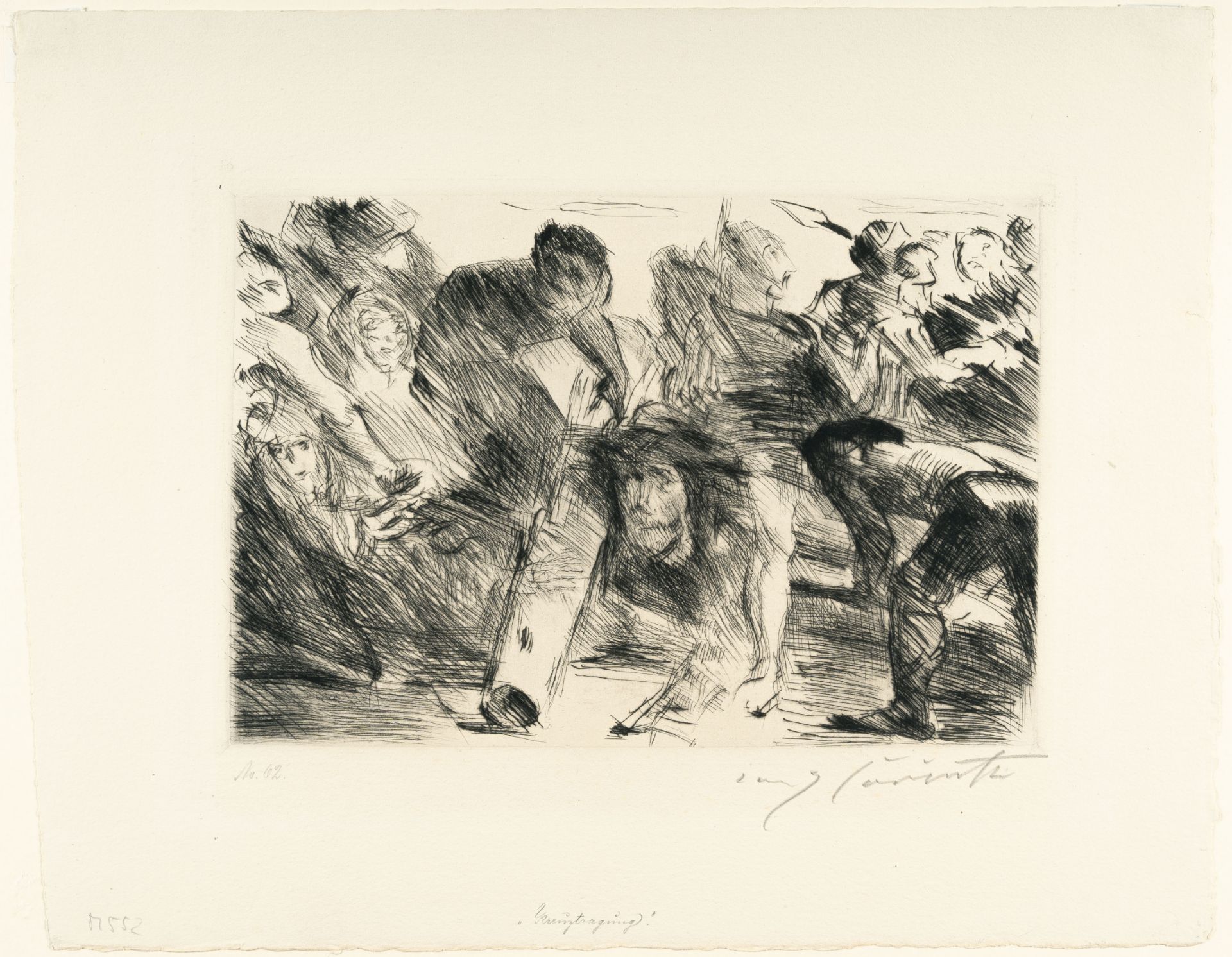 Lovis Corinth, „Kreuztragung“.Etching with drypoint and surface tone on heavy cream wove paper. ( - Image 2 of 3