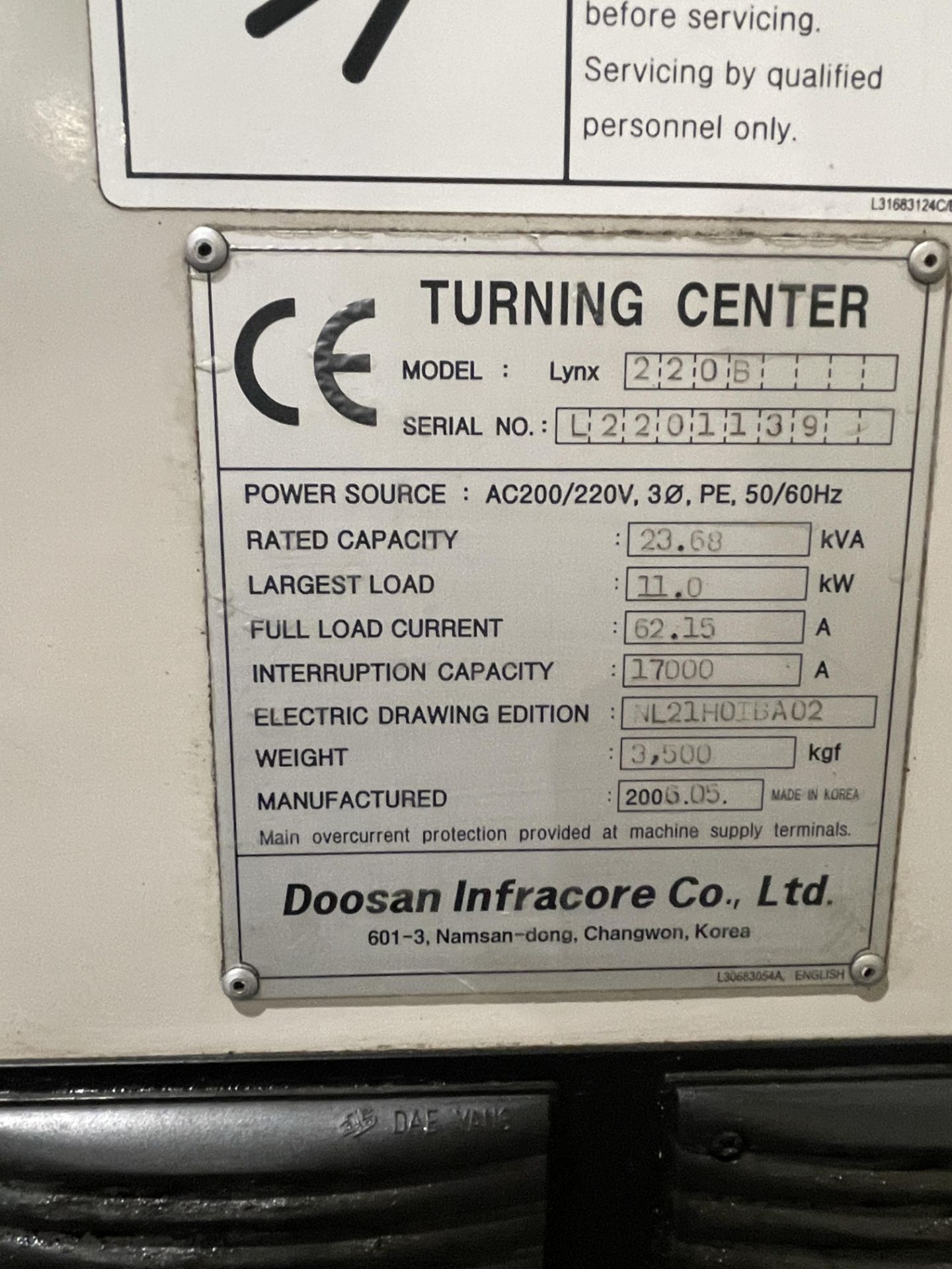 2006 - Doosan Daewoo Lynx 220B CNC Turning Centre - Image 14 of 22