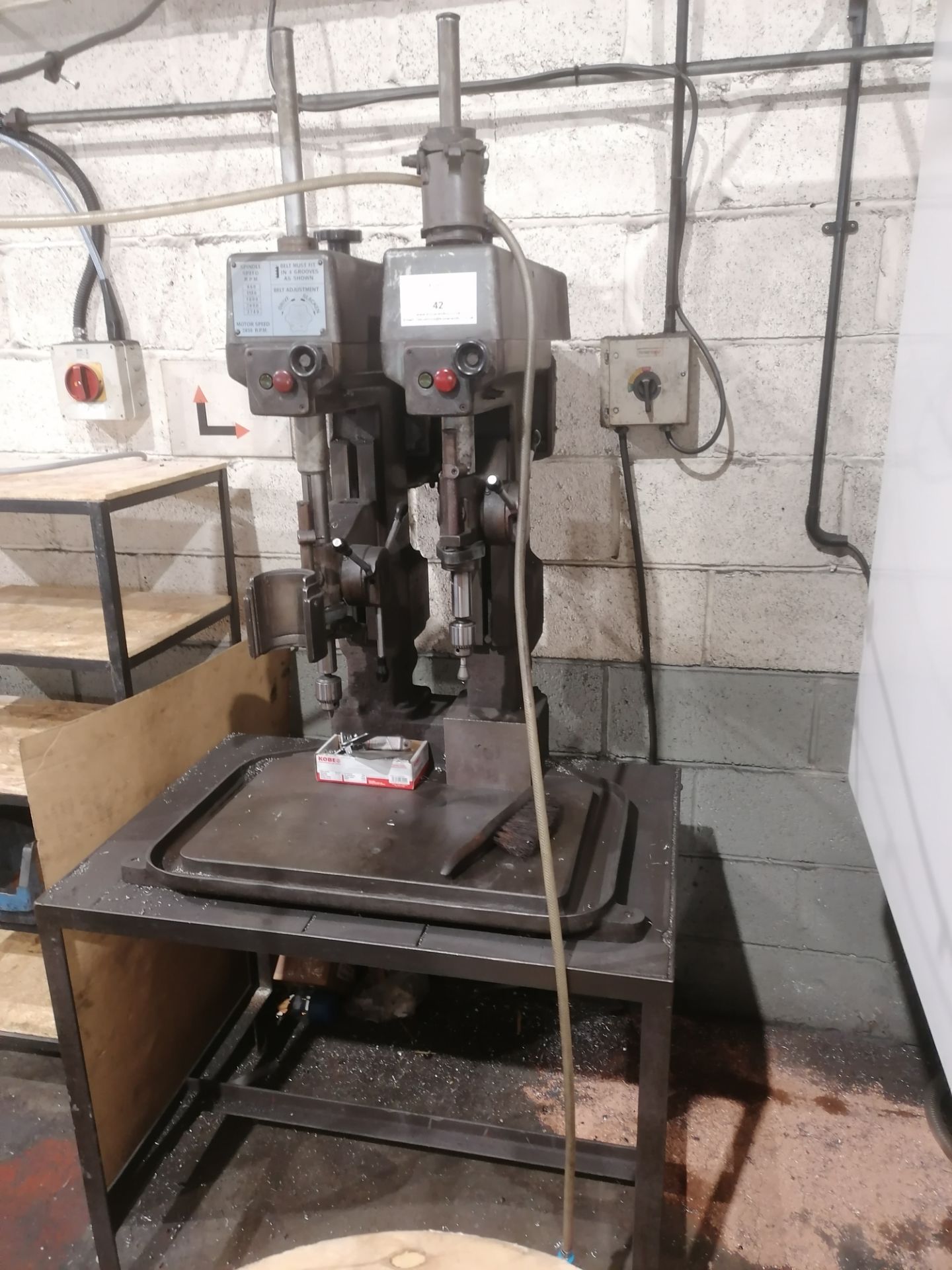 Twin Spindle Pillar Drill 3Phase on Table Stand - Image 4 of 4