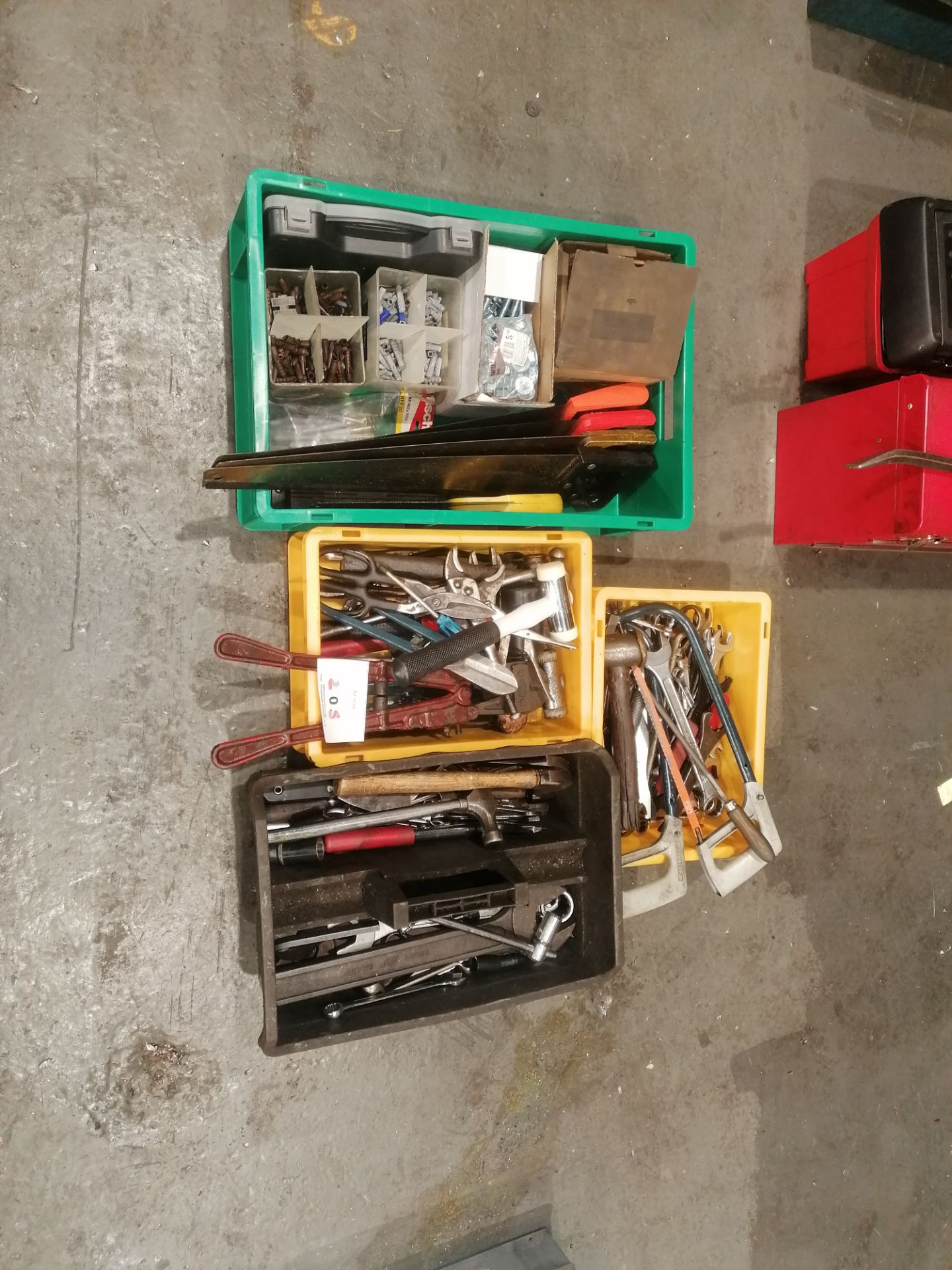 Various Hand Tools (Please Note: Plastic Container Boxes Are Not Included)