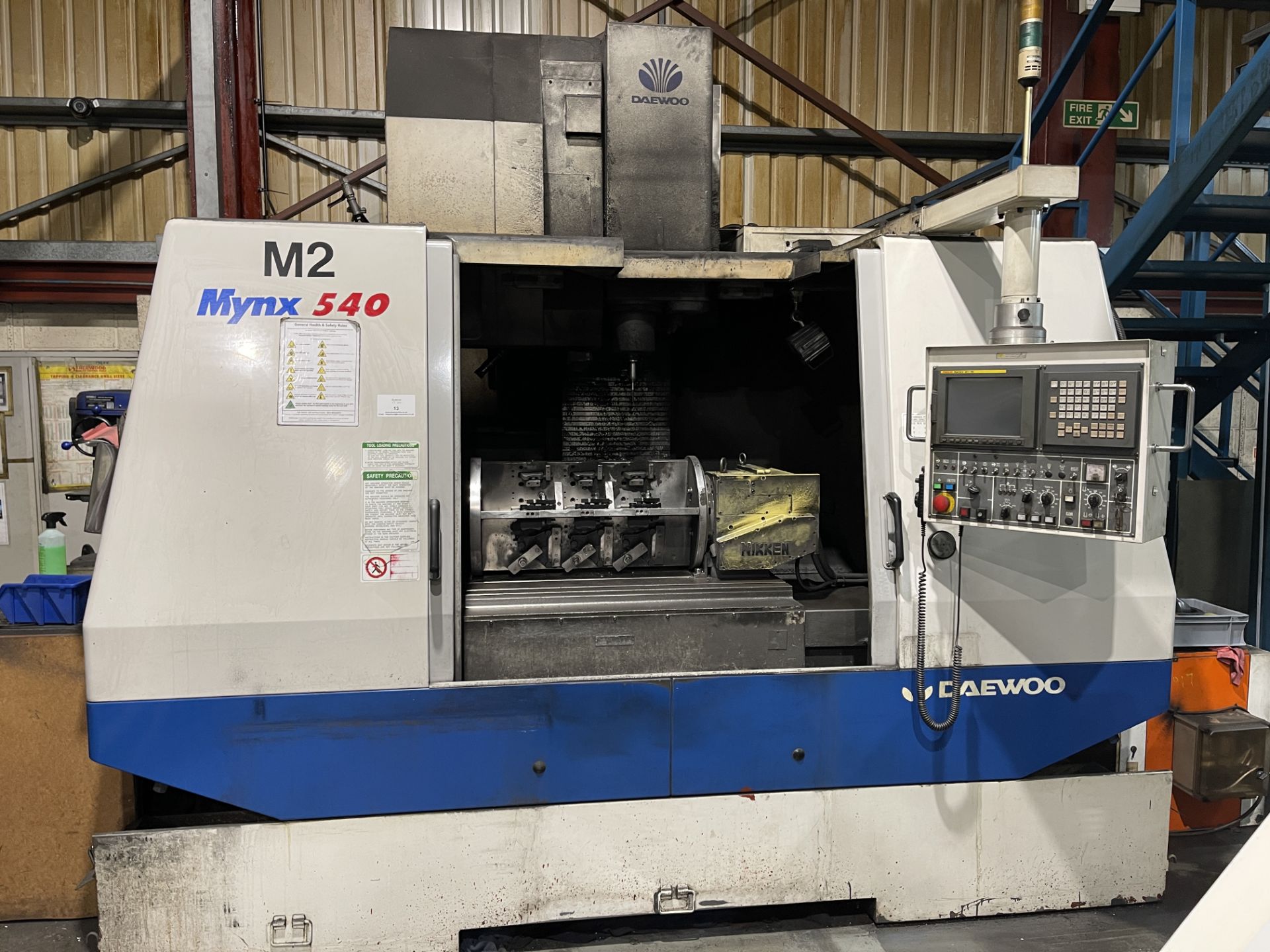 Daewoo Mynx 540 CNC Vertical milling Machine - Image 2 of 20