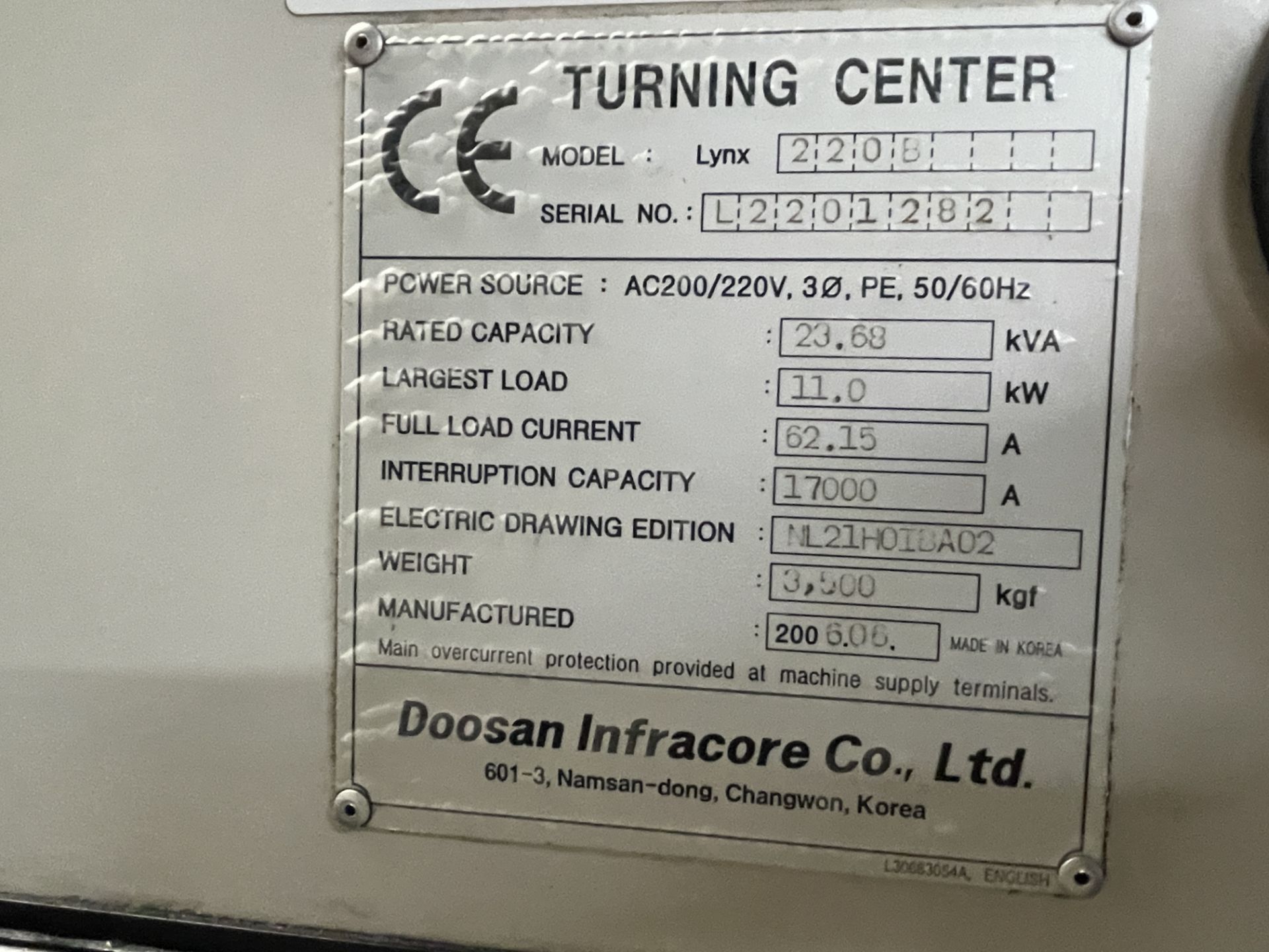 2006 - Doosan Daewoo Lynx 220B CNC Turning Centre - Image 15 of 19