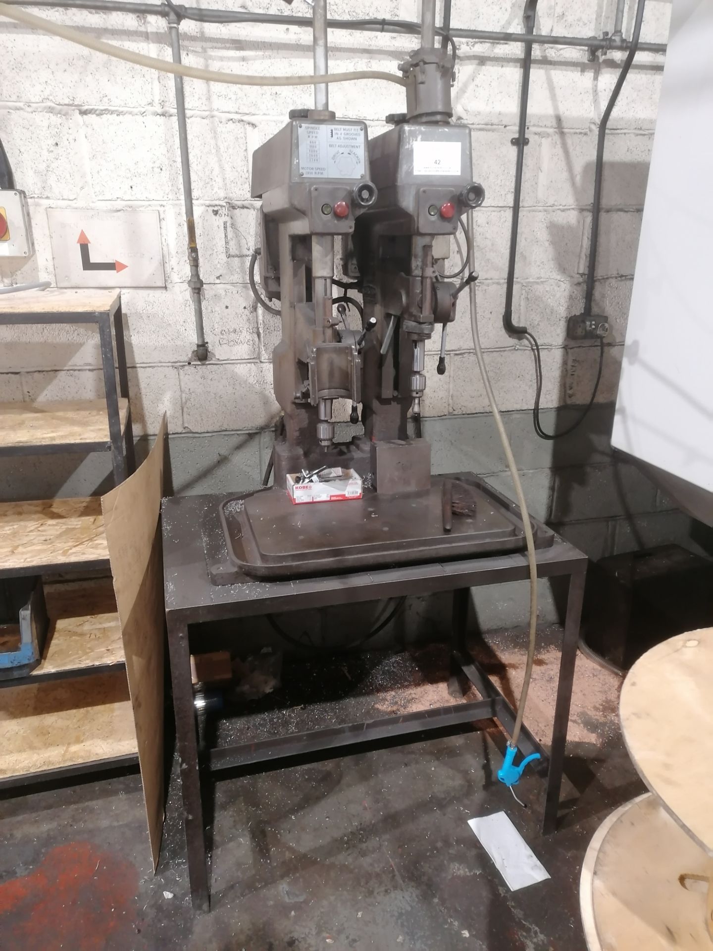 Twin Spindle Pillar Drill 3Phase on Table Stand - Image 3 of 4