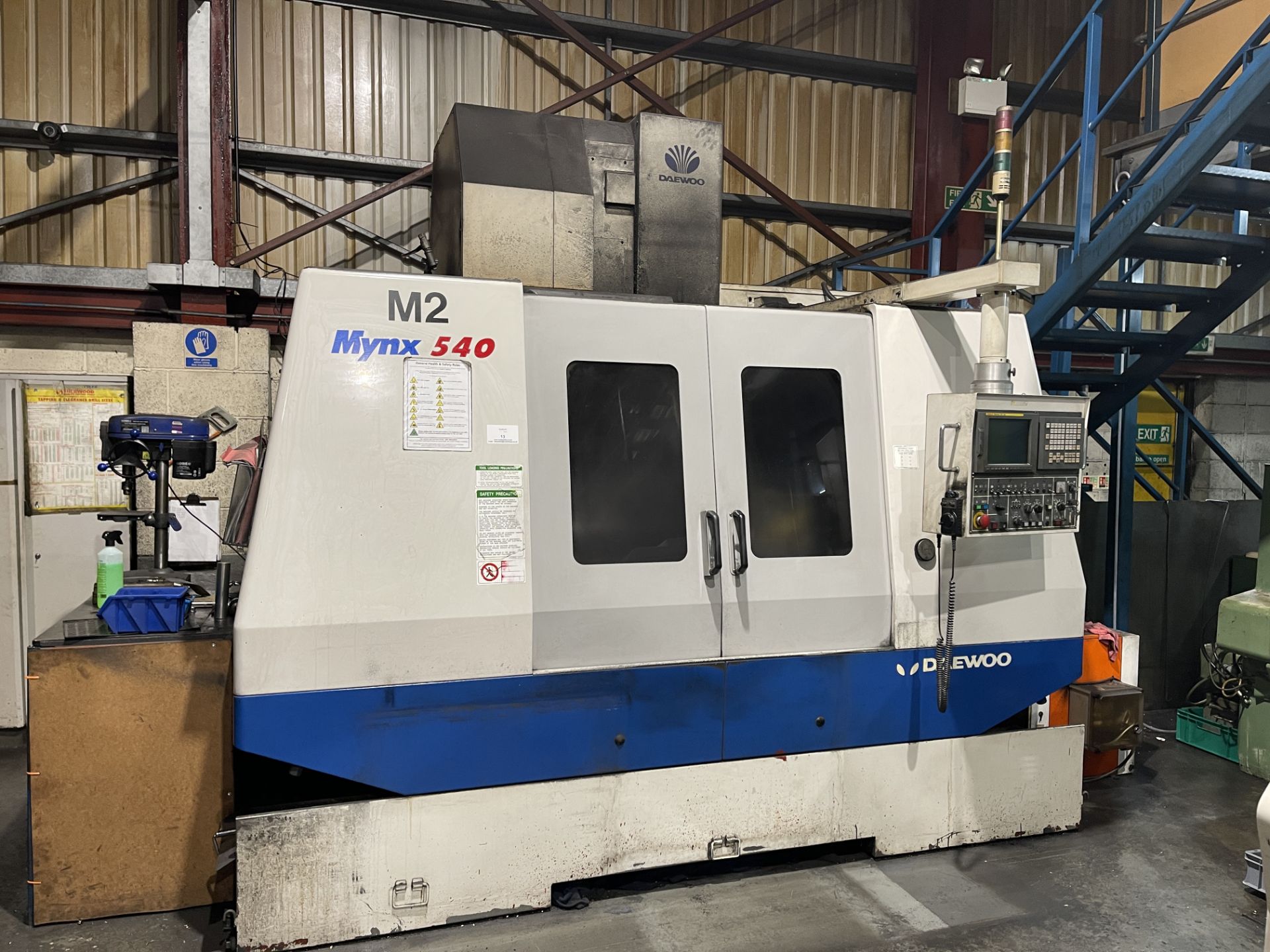 Daewoo Mynx 540 CNC Vertical milling Machine - Image 16 of 20