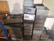 Approx 50 Metal Storage Boxes Various Sizes