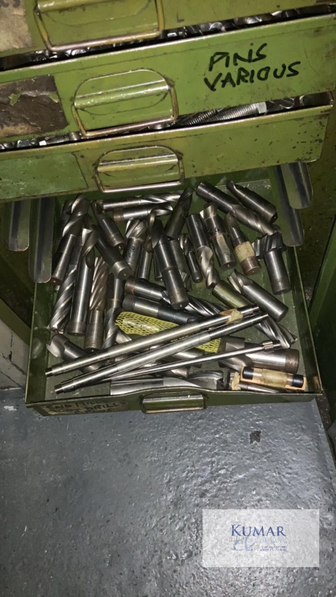 Cabinet containing slot drills ,twist drills ,bushes and attachments . Includes cabinet - Image 8 of 9