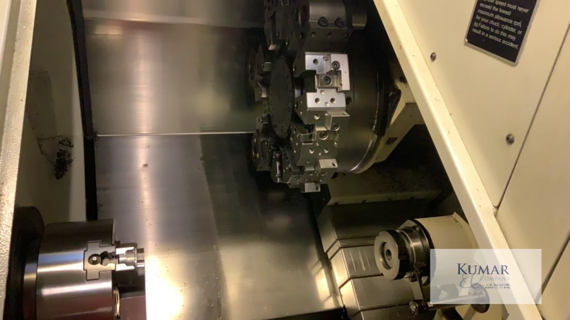 CMZ Model TB 67 CNC Slant Bed Lathe, Serial No TB497 (2013) including tooling and attachments as - Image 14 of 15