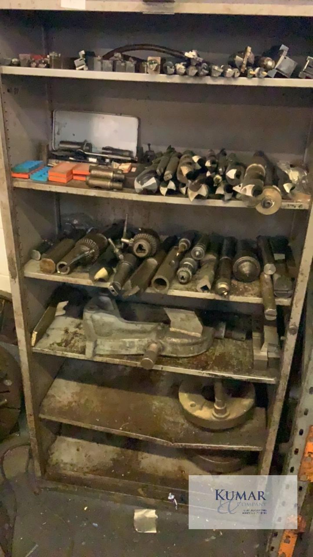 Large tooling and attachments to suit Lot 19 and other similar machines (Cabinet Included)