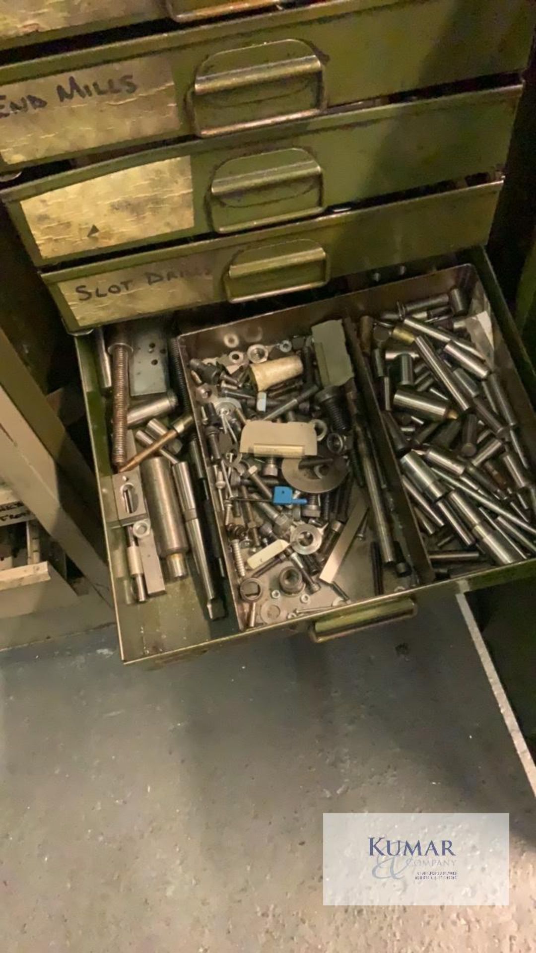 Cabinet containing slot drills ,twist drills ,bushes and attachments . Includes cabinet - Image 6 of 9