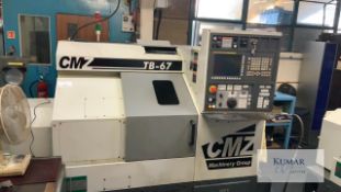 CMZ Model TB67 CNC Slant Bed Lathe Serial No TB471 (2012) - Please Note - it is the purchaser or the