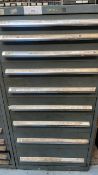 Large Chest of Gear Cutting Tools (as shown in pictures) 9 Drawer Chest size is 28"x30'x 59"H Disc