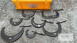 7: Imperial Micrometers 1-2", 2-3" 2 x 3-4" 2 x 4-5" & 5-6"
