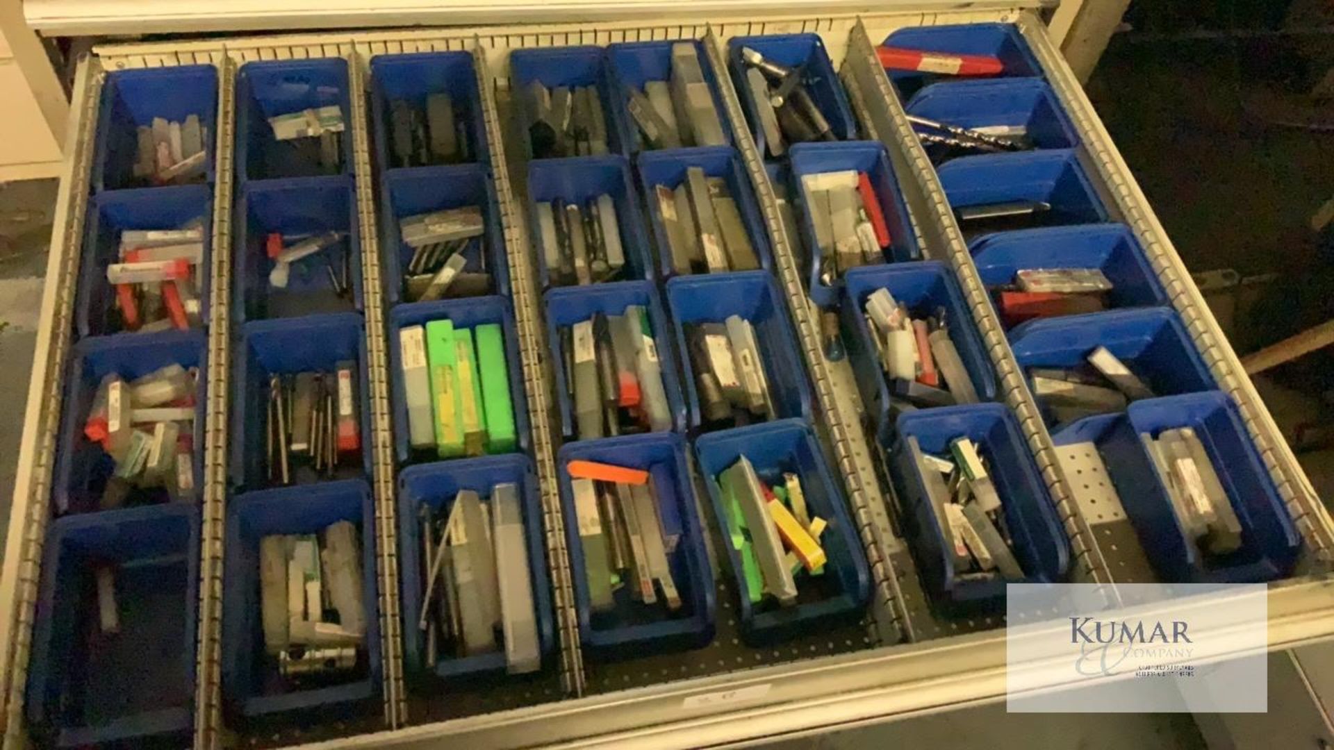 Large 6 draw tool chest containing tools, attachments, collets, drills, slot drills and sleeves - Image 6 of 10