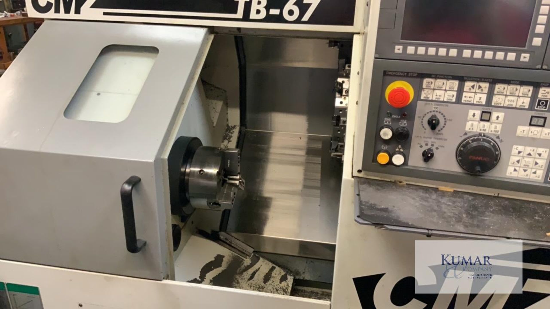 CMZ Model TB67 CNC Slant Bed Lathe Serial No TB471 (2012) - Please Note - it is the purchaser or the - Image 4 of 9