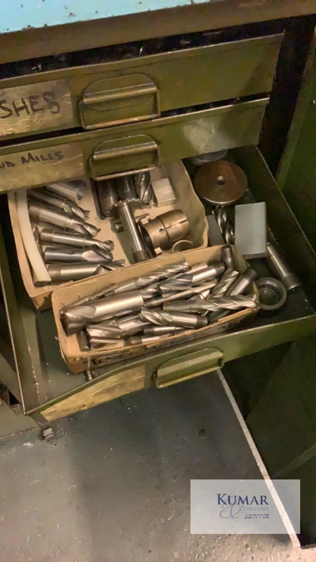 Cabinet containing slot drills ,twist drills ,bushes and attachments . Includes cabinet - Image 4 of 9