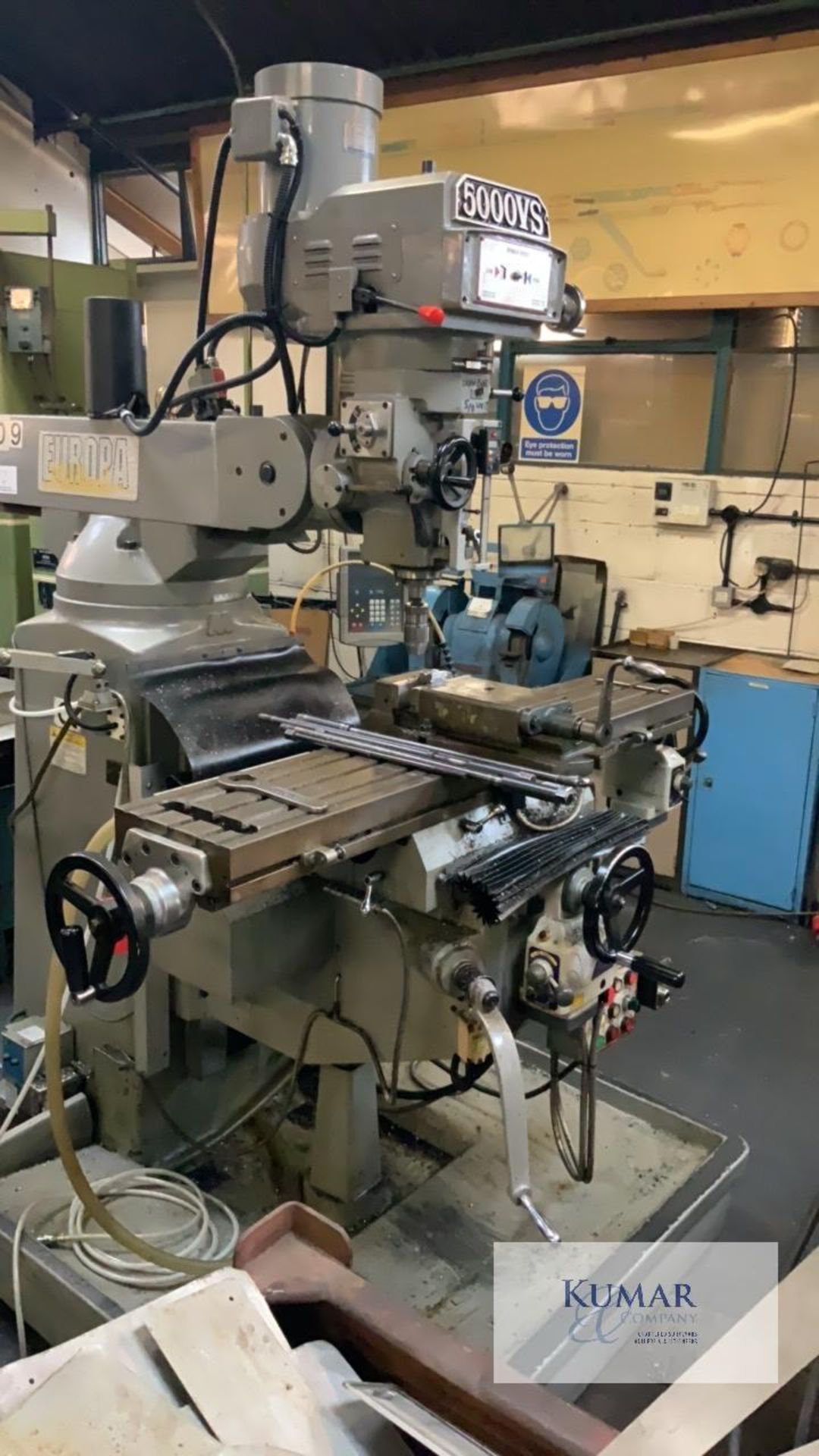 Europa Milltech Model 5000VS Turret Milling Machine, Serial No; 5202MX2TE5249 (2012) Please Note -